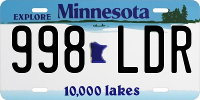 MN license plate 998LDR
