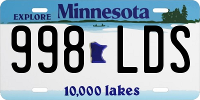 MN license plate 998LDS