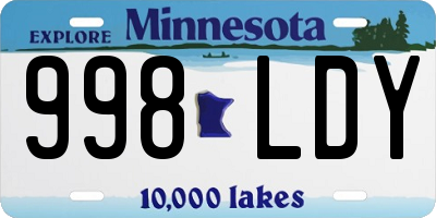 MN license plate 998LDY