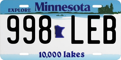 MN license plate 998LEB