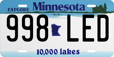 MN license plate 998LED