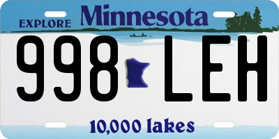 MN license plate 998LEH