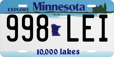 MN license plate 998LEI