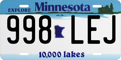 MN license plate 998LEJ