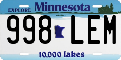 MN license plate 998LEM