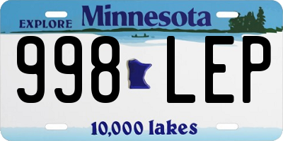 MN license plate 998LEP