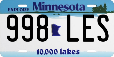 MN license plate 998LES