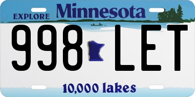 MN license plate 998LET