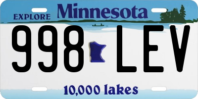 MN license plate 998LEV