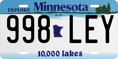 MN license plate 998LEY