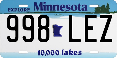 MN license plate 998LEZ