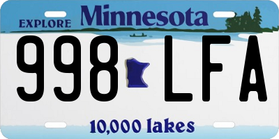 MN license plate 998LFA