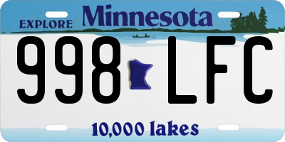MN license plate 998LFC