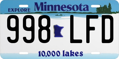 MN license plate 998LFD