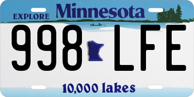 MN license plate 998LFE