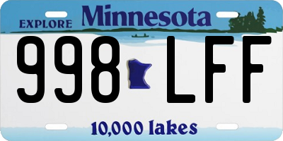 MN license plate 998LFF