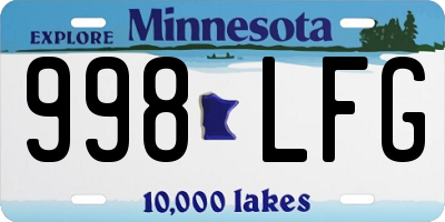 MN license plate 998LFG