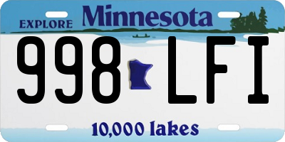 MN license plate 998LFI