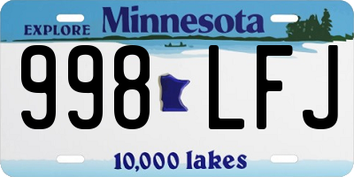 MN license plate 998LFJ