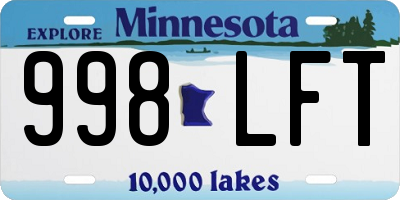 MN license plate 998LFT