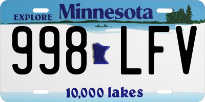 MN license plate 998LFV