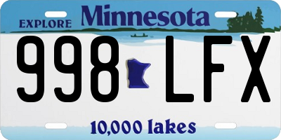 MN license plate 998LFX