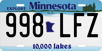 MN license plate 998LFZ