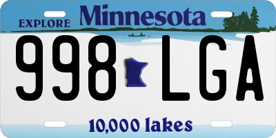 MN license plate 998LGA