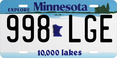 MN license plate 998LGE