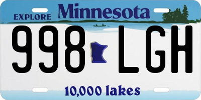 MN license plate 998LGH
