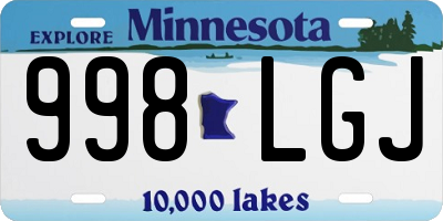 MN license plate 998LGJ