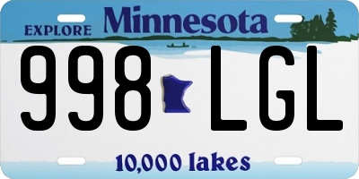 MN license plate 998LGL