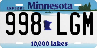 MN license plate 998LGM