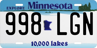 MN license plate 998LGN