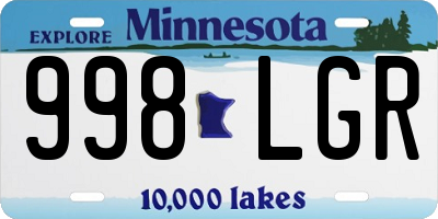 MN license plate 998LGR