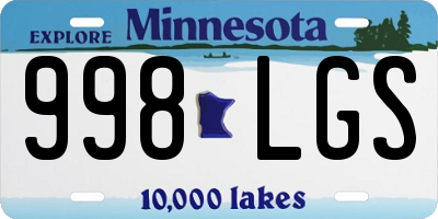 MN license plate 998LGS