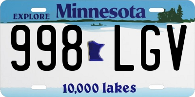 MN license plate 998LGV