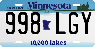 MN license plate 998LGY