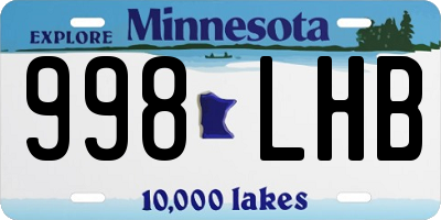 MN license plate 998LHB
