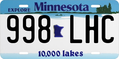 MN license plate 998LHC