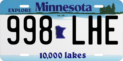 MN license plate 998LHE