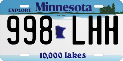 MN license plate 998LHH