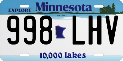 MN license plate 998LHV