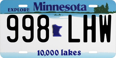MN license plate 998LHW