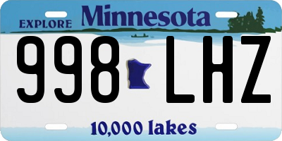 MN license plate 998LHZ