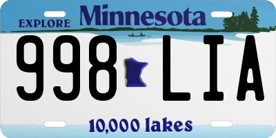 MN license plate 998LIA