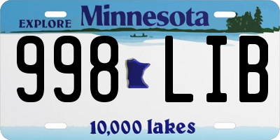 MN license plate 998LIB