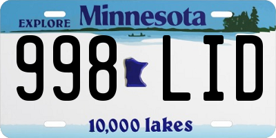 MN license plate 998LID