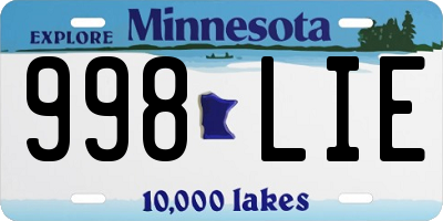 MN license plate 998LIE