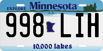 MN license plate 998LIH